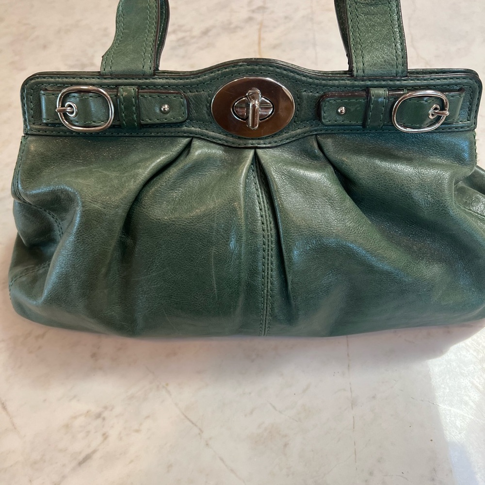 Coach Green Leather Handbag